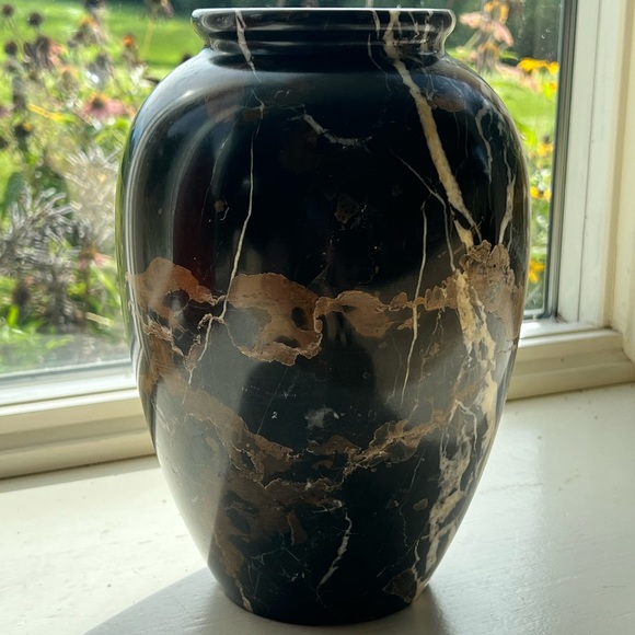 Vintage RARE English Blue John Granite Stone Vase & Box Set - Picture 4 of 16